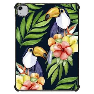 iPad Impact Case Watercolor toucans. Dark blue